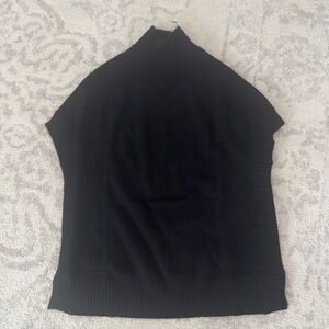 Isaac Mizrahi 100% cashmere Black Turtleneck Sweater poncho